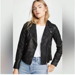 Madewell | Black Washed Leather Moto Jacket size XS